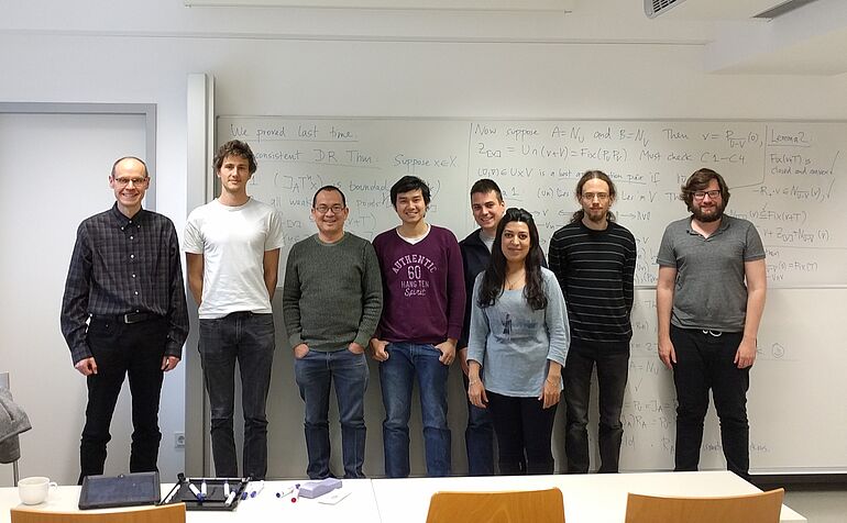Grouppicture of the Guestprofessor Bauschke with PHD Students